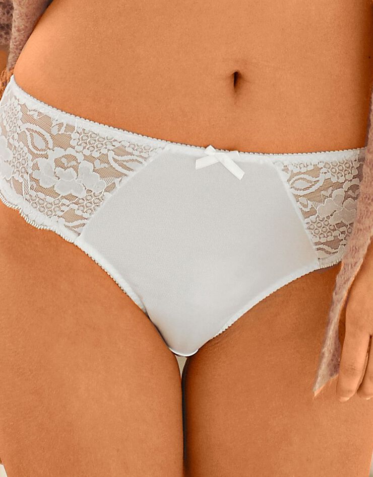 Culotte maille satinée et dentelle Avila - lot de 2 (blanc + noir) Culotte maille satinée et dentelle Avila - lot de 2 (blanc + noir)