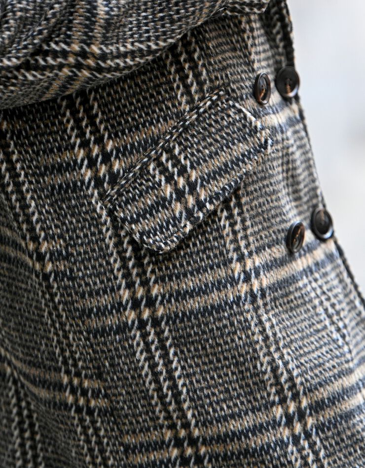 Manteau ample à carreaux (noir / beige) Manteau ample à carreaux (noir / beige)