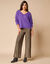 Pantalon large confort, maille brillante (doré)