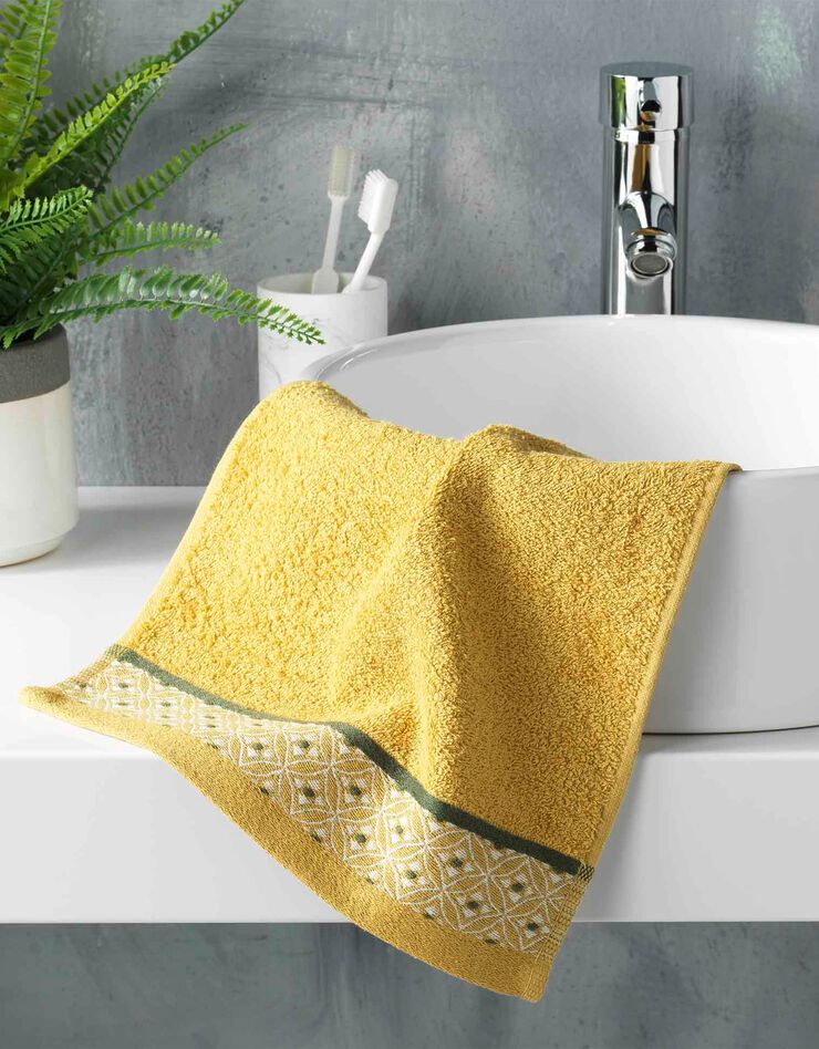 Éponge coton liteau imprimé mosaïque - 450g/m² (miel) Éponge coton liteau imprimé mosaïque - 450g/m² (miel)