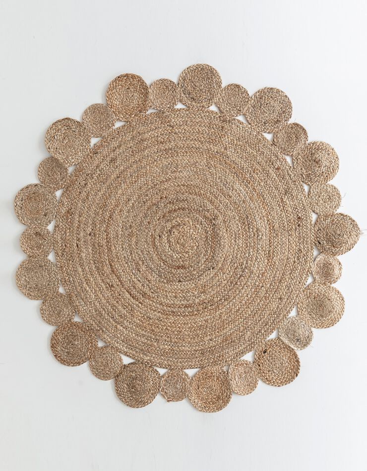 Tapis rond en jute ajouré (naturel)