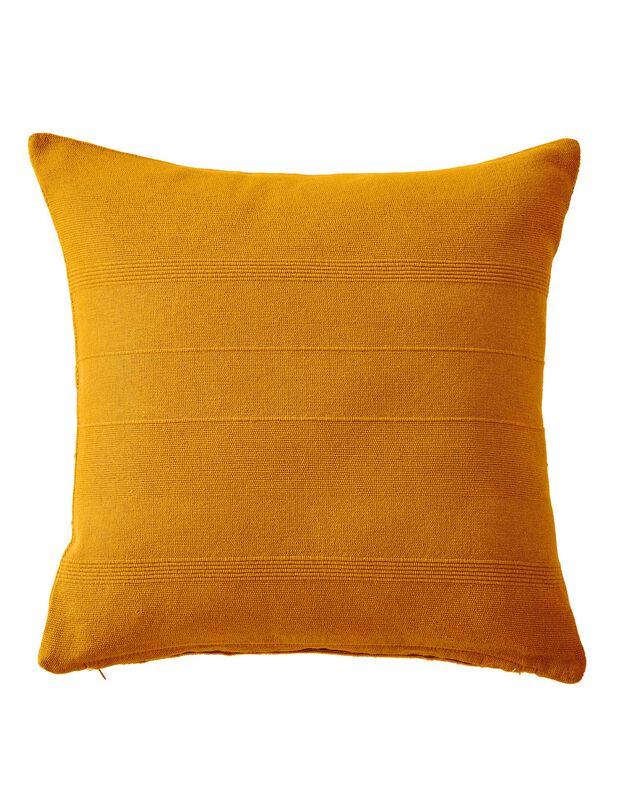 Housse coussin unie coton tissage artisanal - lot de 2 (caramel)
