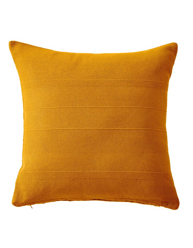 Housse coussin unie coton tissage artisanal - lot de 2 (caramel)