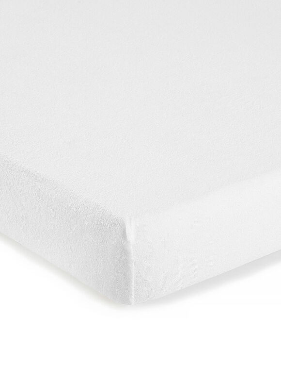 Protège-matelas éponge absorbant traité anti-acariens (blanc)