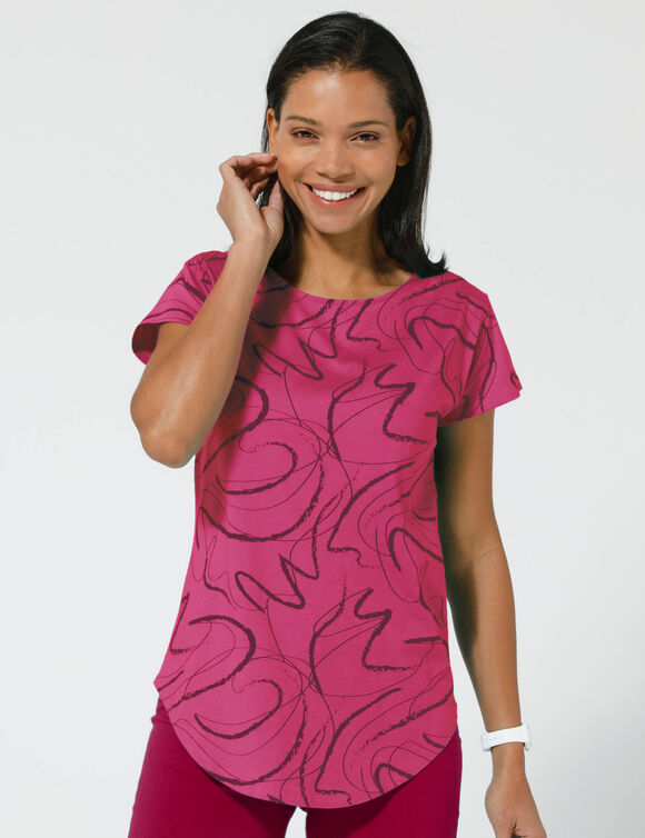 T-shirt manches courtes imprimé (framboise)