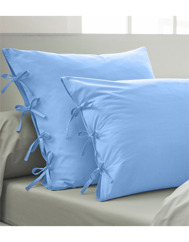 Linge de lit uni percale (bleu)