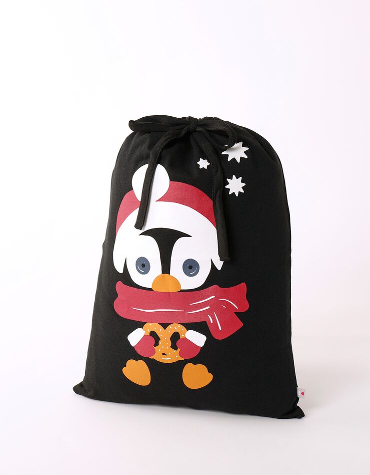 Pyjama imprimé "pingouin" avec pochon assorti offert (noir) Pyjama imprimé "pingouin" avec pochon assorti offert (noir)