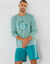 Short pyjama uni avec motif  (turquoise)