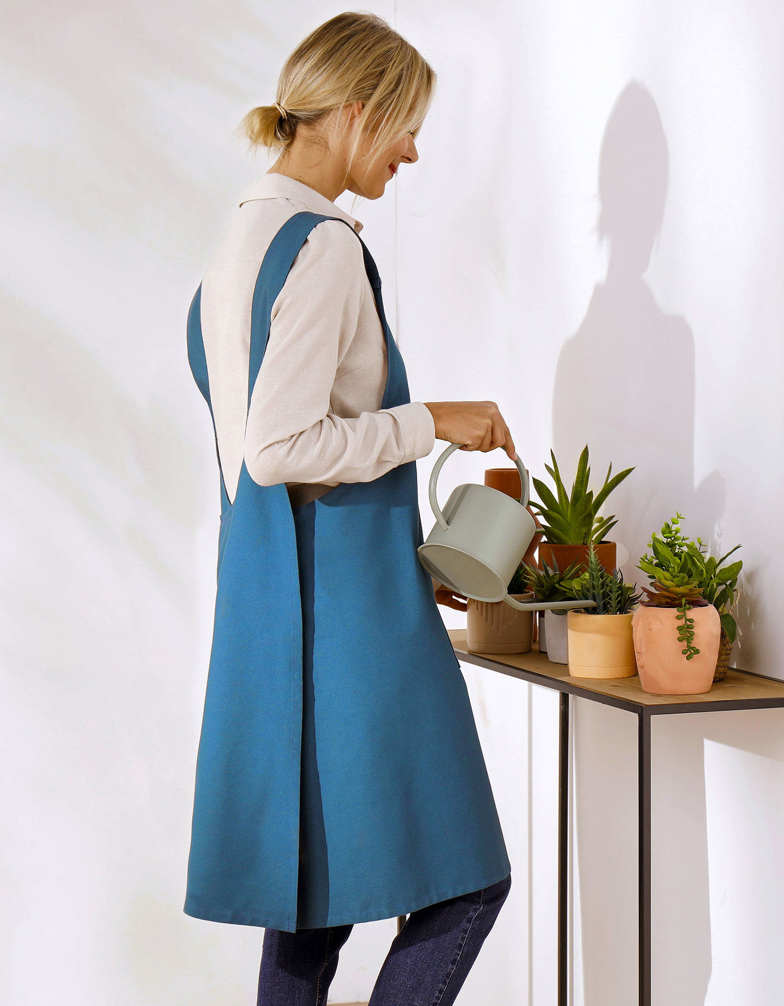 Tablier De Cuisine Blancheporte - Taille 36 - Imprimé Floral Parme - Sans Manches - Neuf Avec étiquettes