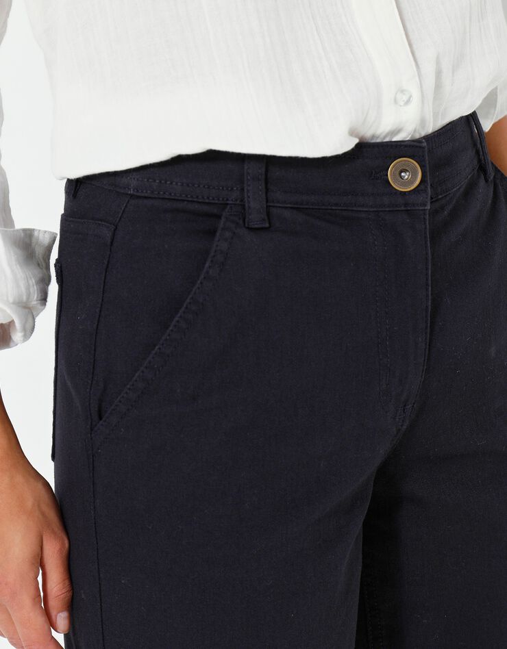 Pantalon large raccourci uni (noir) Pantalon large raccourci uni (noir)
