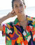 Robe de plage imprimée, crépon (multicolore)