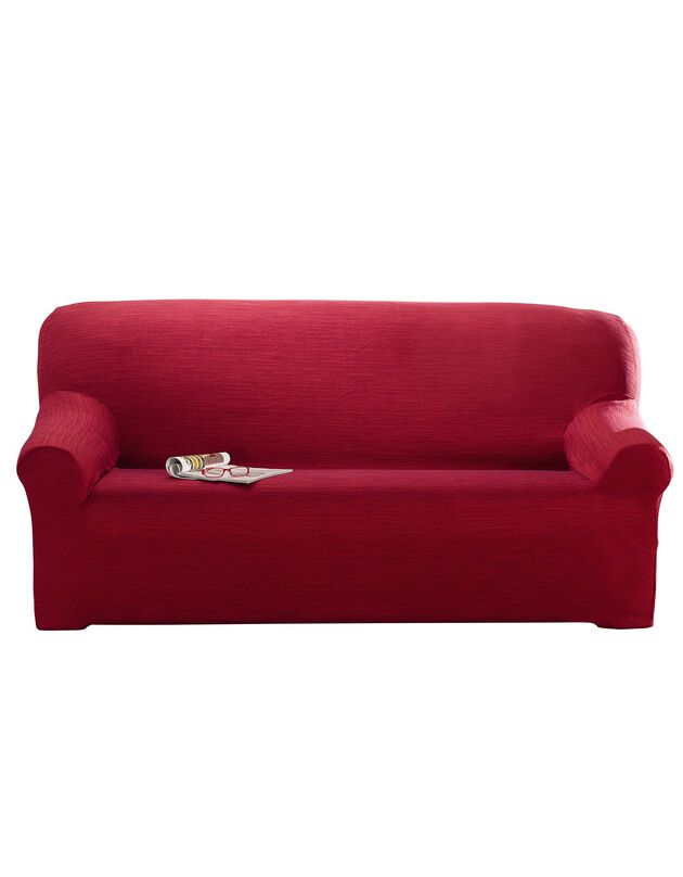Housse extensible unie canapé fauteuil accoudoirs (bordeaux)