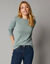 Pull col rond, laine d'agneau (vert grisé)