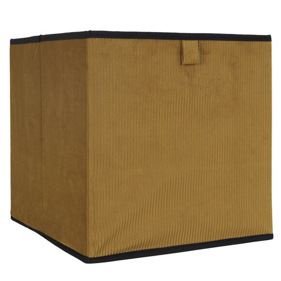 Cube de rangement pliable, velours (moutarde)