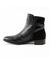 Boots boucle cuir bi-matière. (noir)