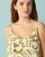 Robe longue Spécial Petites imprimé ethnique à fines bretelles  (écru / vert)