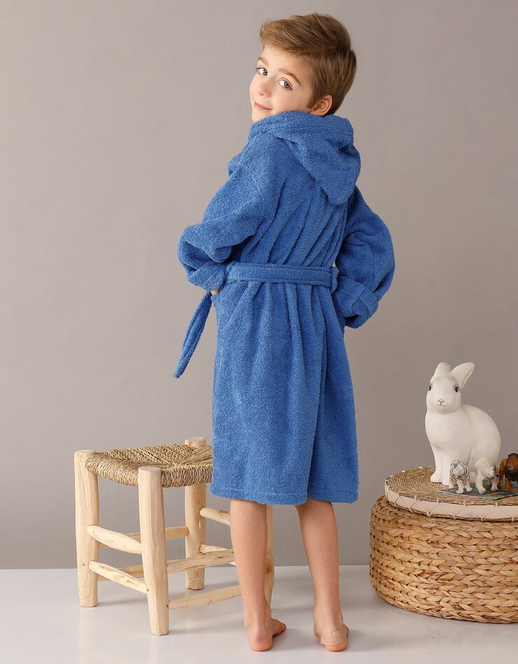Peignoir enfant éponge bouclette à capuche (bleu dur) Peignoir enfant éponge bouclette à capuche (bleu dur)