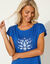 T-shirt tunique, imprimé placé (bleu / ciel)