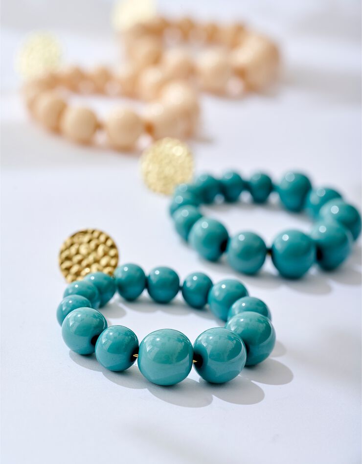 Boucles d'oreilles perles Indian Summer (vert amande) Boucles d'oreilles perles Indian Summer (vert amande)