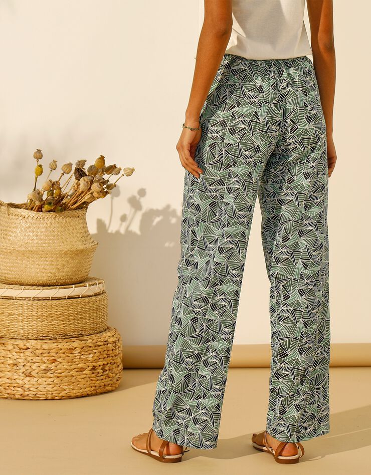 Pantalon fluide imprimé (kaki) Pantalon fluide imprimé (kaki)
