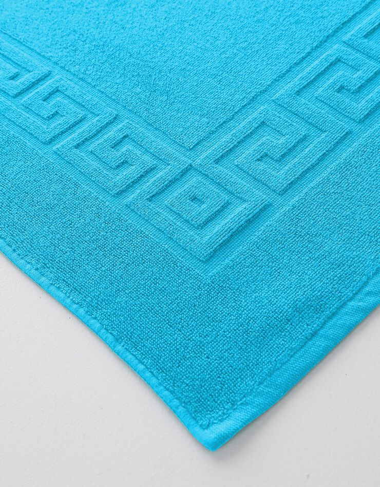 Tapis de bain éponge liteau motif frise grecque (turquoise)