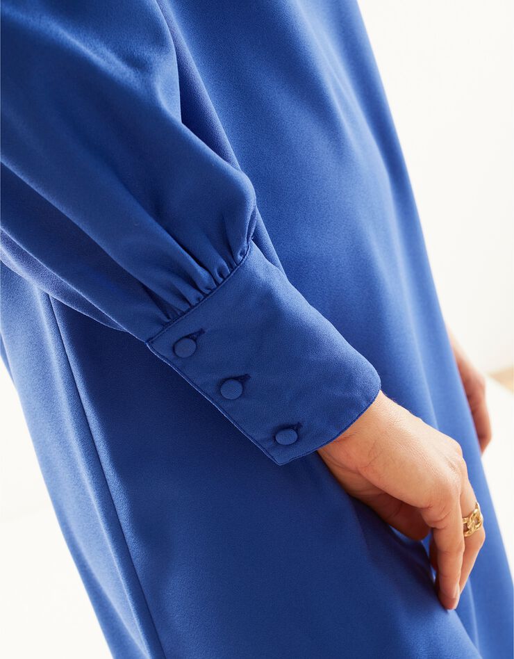 Robe forme housse crêpe uni (bleu dur)