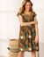 Robe imprimé tropical - décolleté macramé (miel)