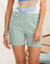 Short à revers, stretch (vert grisé)