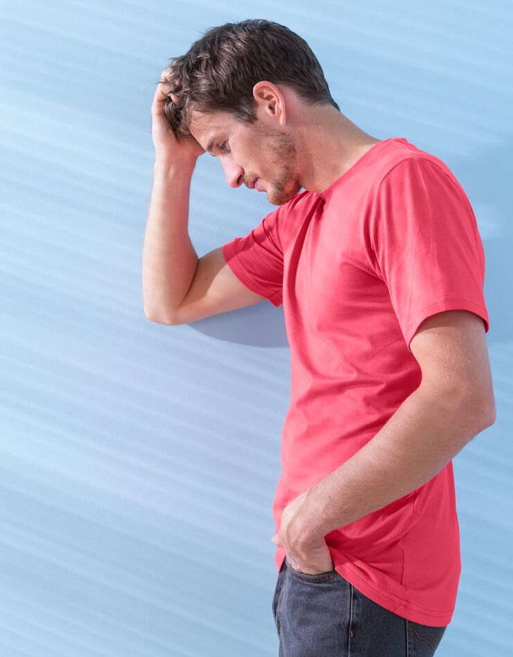 Tee-shirt col rond manches courtes - lot de 3 (corail / céladon / indigo) Tee-shirt col rond manches courtes - lot de 3 (corail / céladon / indigo)
