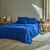   Plaid ou jeté uni coton tissage artisanal (bleu)