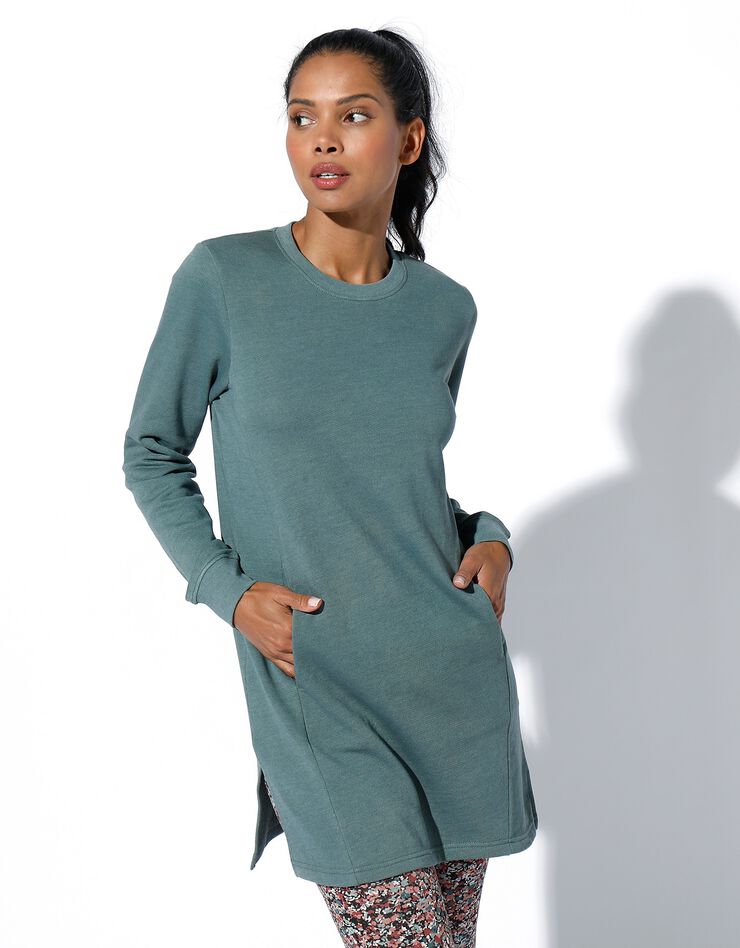 Sweat long, molleton gratté (vert grisé) Sweat long, molleton gratté (vert grisé)