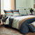 Linge de lit Tiago satin de coton imprimé (noir)