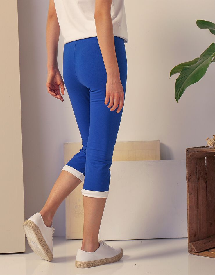 Legging corsaire revers contrastés (bleu / blanc) Legging corsaire revers contrastés (bleu / blanc)