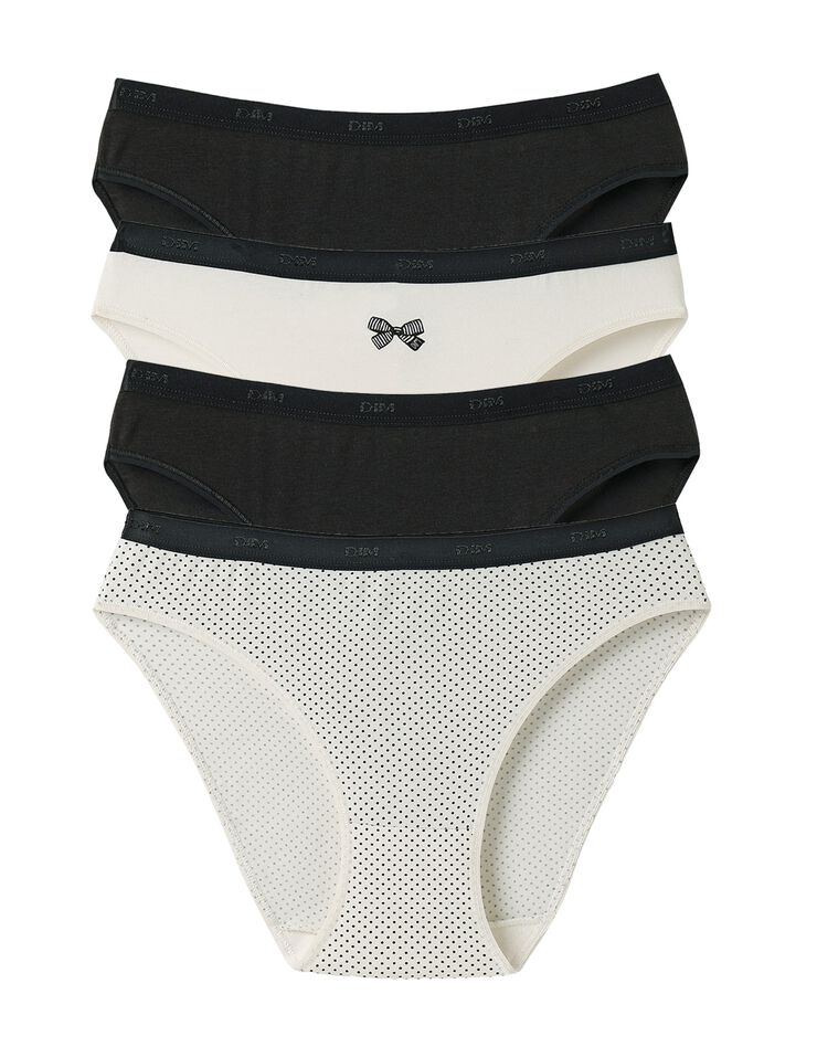 Slip "Les Pockets" coton stretch imprimé "noeuds" Lot de 3 +1 GRATUIT(1) (noir) Slip "Les Pockets" coton stretch imprimé "noeuds" Lot de 3 +1 GRATUIT(1) (noir)