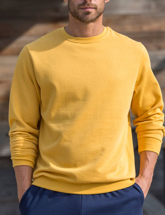 Sweat molleton col rond (jaune)