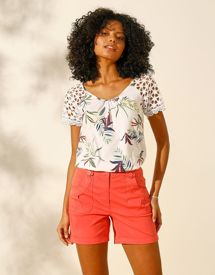 Short revers stretch (corail) Short revers stretch (corail)