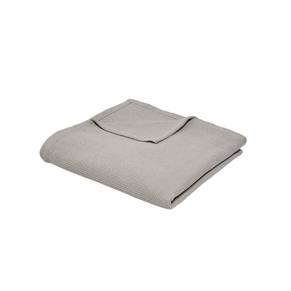 Jeté de canapé ou plaid uni nid d’abeille - coton (gris clair)