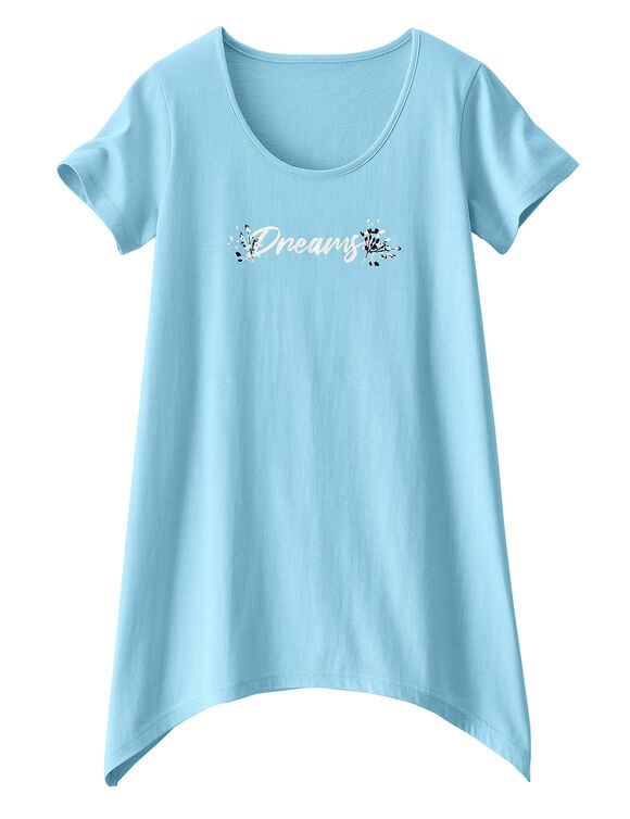 T-shirt asymétrique manches courtes – turquoise (turquoise)
