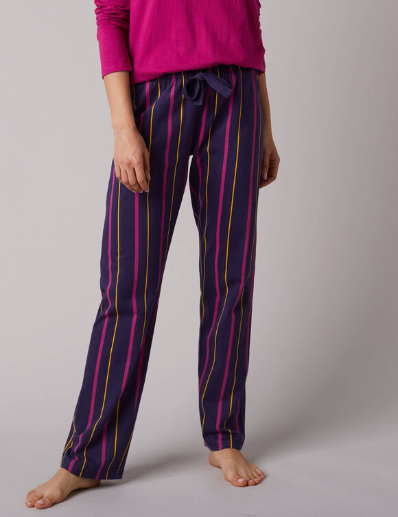 Pantalon de pyjama imprimé rayé Estrella - coton (marine)