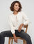 Pull ajour&eacute; col tunisien boutonn&eacute; (&eacute;cru)