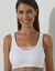 Soutien-gorge forme brassière coton stretch avec bretelles réglables  - sans armatures (blanc)