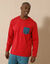 T-shirt pyjama poche manches longues (bordeaux)