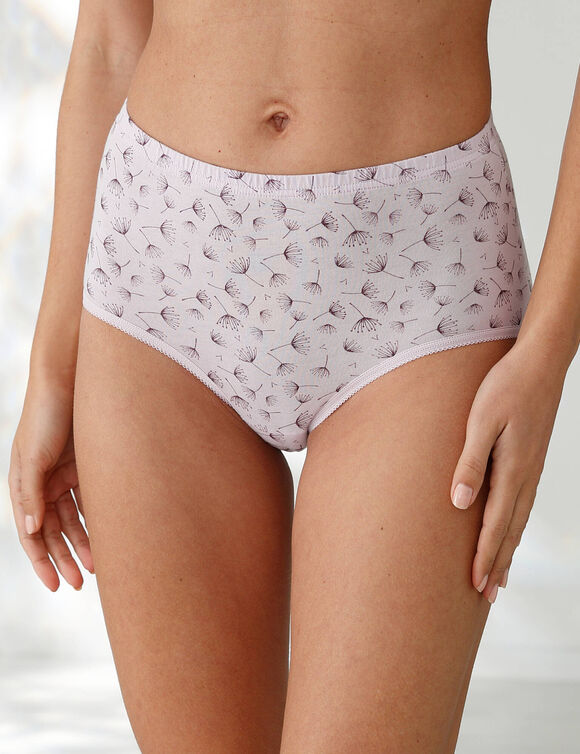 Culotte coton forme maxi unie prune et imprim&eacute;e pissenlit - lot de 7  (prune / parme)