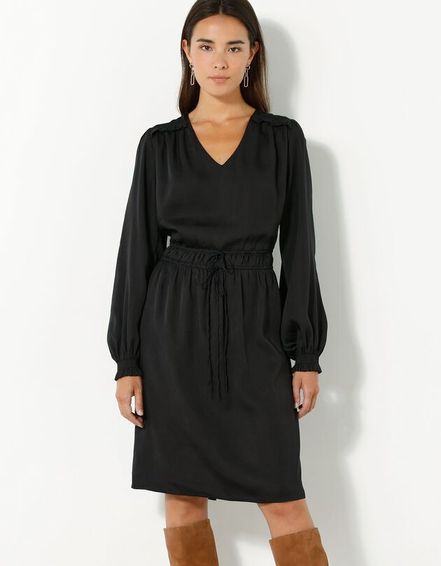 Robe satin uni (noir)
