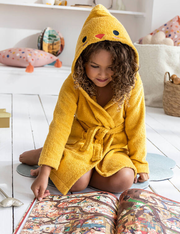 Peignoir de bain déguisement enfant poussin éponge coton - 340 g/m² (jaune)