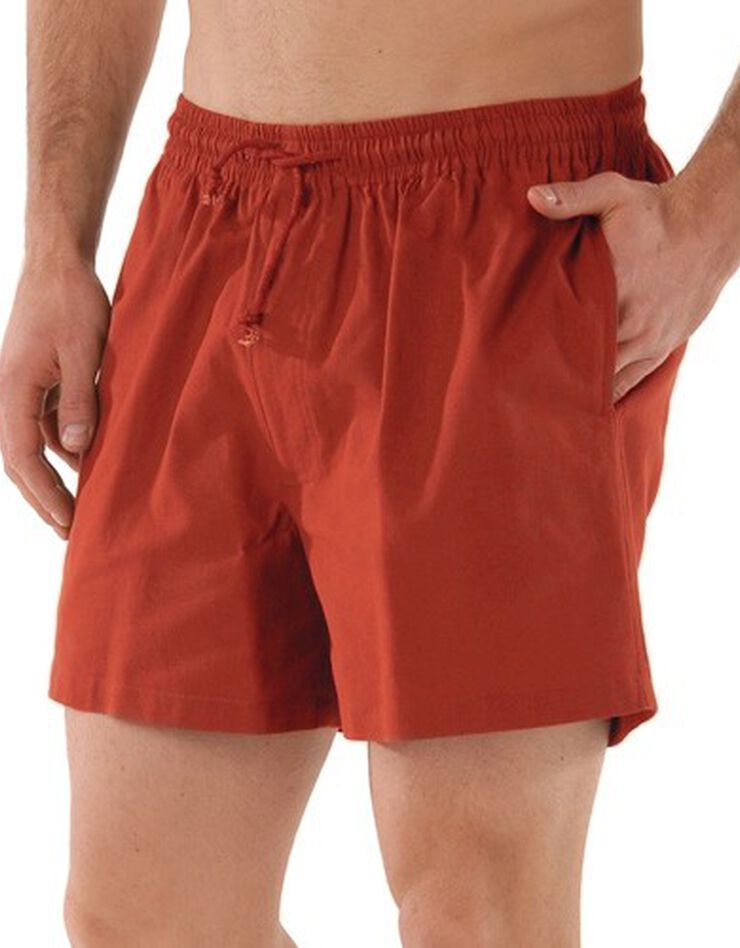 Short toile taille élastiquée (brique)
