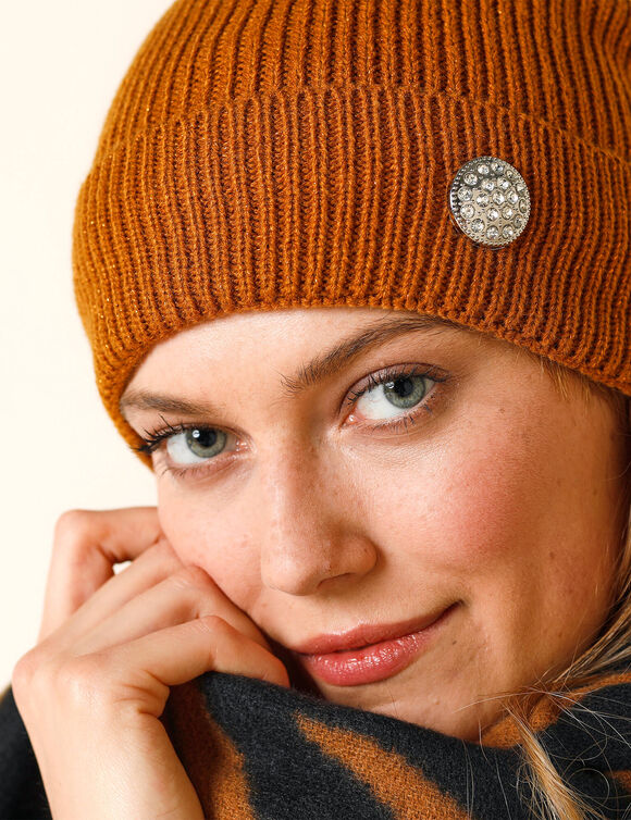 Bonnet bouton bijou (caramel)