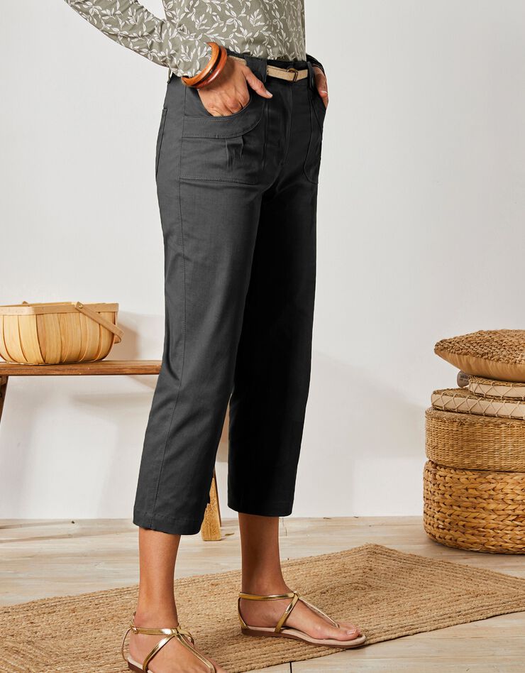 Pantacourt droit stretch (noir) Pantacourt droit stretch (noir)