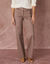 Pantalon twill coupe large taille haute, grande stature (taupe)