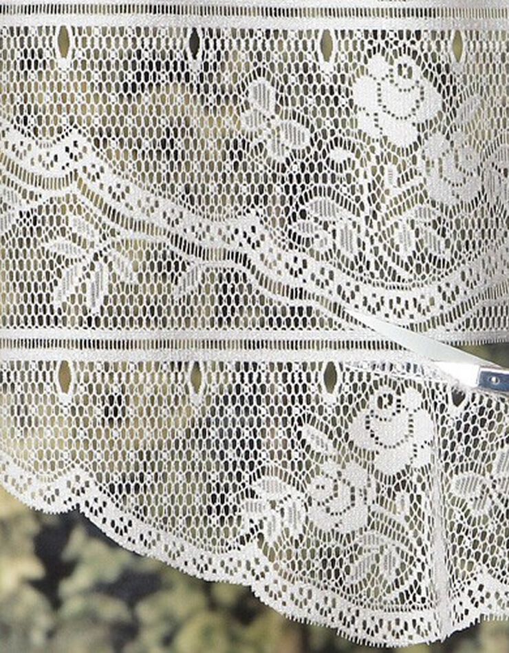 Brise-bise modulable motif roses (blanc) Brise-bise modulable motif roses (blanc)
